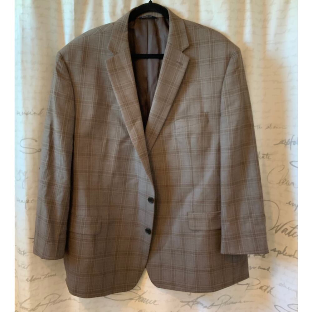 Ralph Lauren Brown Plaid Men's Blazer Jacket 52R Academia